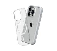 RhinoShield Modular Case Compatible with MagSafe for [iPhone 15 Pro] | Mod NX - Superior Magnetic Pull Force, Customizable Heavy Duty Protective Cover 3.5M / 11ft Drop Protection - Platinum Gray