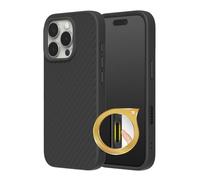 RhinoShield SolidSuit Case with Camera Control Capture Button Compatible with [iPhone 16 Pro] | Shock Absorbent Slim Design Protective Cover with Premium Matte Finish - Carbon Fiber-Black