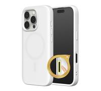 RhinoShield SolidSuit Case with Camera Control Capture Button Compatible with Magsafe for [iPhone 16 Pro] | Shock Absorbent Slim Design Protective Cover with Premium Matte Finish - Classic White