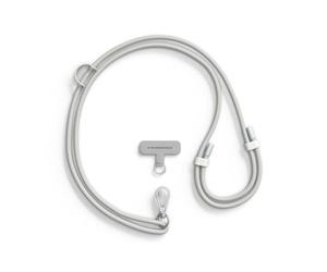 RhinoShield Waterproof and Durable TPU Crossbody Phone Lanyard | Adjustable, Extra loop to hang Airpods, Keys and Card Holders, Durable Strap with Trendy Colors(Landyard Card Included) - Fog Gray