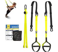 RHINOSPORT Allenamento Sospensione Sling Trainer Set per Allenamento con Sistema di Ancoraggio per Porta, Regolabile, per Fitness, a casa, in Viaggio e per l'allenamento in Interni ed Esterni