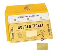 RhiVrillion Biglietto Gratta e Vinci Dorato Golden Ticket Personalizzabile - Gratta e Vinci per Viaggio a Sorpresa, Cinema e Idee Regalo Creative | Biglietto Gratta e Vinci Personalizzato