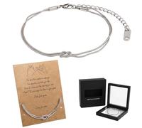RhiVrillion Bracciale donna plata, bracciale amicizia para regalo amiga - bracciale uomo o braccialetto donna para regalo fidanzato, mamma, zia con caja negra