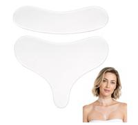 RhiVrillion Cerotti Antirughe in Silicone per Decolleté e Collo - Autoadesivi Riutilizzabili per Fronte, Zampe di Gallo e Solco Nasogenieno, 2 Pezzi