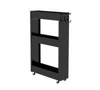 RHJOPL Carrello Portaoggetti Sottile,carrello Portaoggetti Ultrasottile Con Ruote,3-4 Ripiani Estraibili,porta Spezie In Ferro Accanto Al Frigorifero,for Ingresso(Black,69x13x42.5cm)