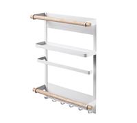 RHJOPL Mobiletto portaoggetti sottile, mobiletto da parete, porta spezie a 4 ripiani, mobiletto portaoggetti stretto, for cucina, ufficio, sala da pranzo(White,13x34x46.4cm)