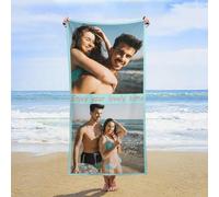 RHMMDIYST Telo mare personalizzato, asciugamano da bagno personalizzato con foto/testo, asciugamano in microfibra spessa, morbido e ad asciugatura rapida, adatto per viaggi, mare, campeggio, nuoto (2