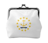 Rhode Island Bandiera dello Stato Stampato Microfibra PU Portafoglio in Pelle PU Chiusura Mini Pouch per Rossetto Key Change Organizzazione