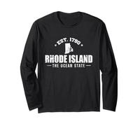 Rhode Island EST. 1790 The Ocean State Stati Uniti Maglia a Manica
