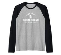 Rhode Island EST. 1790 The Ocean State Stati Uniti Maglia con Maniche Raglan