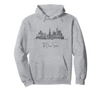 Rhode Island Home Black Skyline Travel Art Souvenir Felpa con Cappuccio