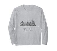 Rhode Island Home Black Skyline Travel Art Souvenir Maglia a Manica