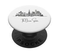 Rhode Island Home Black Skyline Travel Art Souvenir PopSockets PopGrip Adesivo