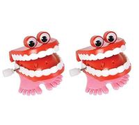 Rhode Island Novelty Chatteng Chatteng Chomping Wind Up Toy Walking Denti con Occhi