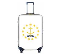 Rhode Island State Flag - Copertura per valigia, per trolley, elastica, lavabile, antigraffio, adatta a 45-81 cm, bianco, XL