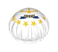 Rhode Island State Flag L Cuffia da doccia con doppio strato in tessuto impermeabile, adatta per il bagno e la cura della pelle