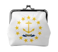 Rhode Island State Flag Print Exquisite Kiss Lock Portafoglio compatto versatile portamonete da donna piccolo sacchetto con cerniera