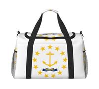 Rhode Island State Flag Print Grande Capacità Borsa da trasporto a mano per le donne Pieghevole Carry On Tote per viaggi in aereo