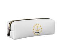 Rhode Island State Flag Print Unisex Pencil Case Pouch Office Travel Stationery Organizer Storage Bag, Oro, One Size, Organizer per borse