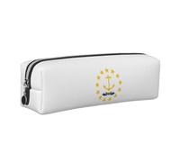 Rhode Island State Flag Print Unisex Pencil Case Pouch Office Travel Stationery Organizer Storage Bag, Argento, One Size, Organizer per borse