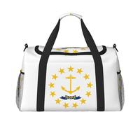 Rhode Island State Flag Print Weekender Pernottamento Carry On Bag Borsone da viaggio per donne uomini palestra bagaglio bagaglio a mano, Nero , Taglia unica