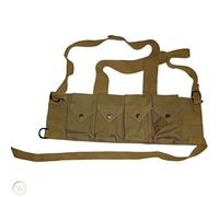 Rhodesian Fereday & Sons Chest Rig Tactical Canvas 4 Mag Pouch FAL/G3/M14 Bush War/20rd (KHAKI)