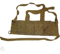 Rhodesian Fereday & Sons Chest RigTactical Canvas 4 Mag Pouch FAL/G3/M14 Bush War/20rd - KHAKI