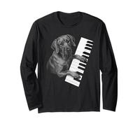 Rhodesian Ridgeback che suona il pianoforte e pianista amante dei cani Maglia a Manica