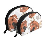 Rhodesian Ridgeback con amore, Borsa per trucco a conchiglia Portamonete da donna Borsa da toilette piccola Borsa per cosmetici 2 pezzi