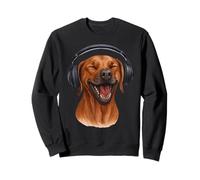 Rhodesian Ridgeback con cuffie che cantano gli amanti dei cani Felpa