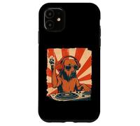 Rhodesian Ridgeback DJ House Music Retro Amante dei cani Custodia per iPhone 11