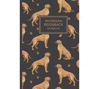 Rhodesian Ridgeback Dog Pattern Lover Gift: Stylish Rhodesian Ridgeback themed college journal featuring dog pattern cover and “Notebook” framed design for pet lovers and students