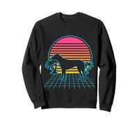 Rhodesian Ridgeback Dog Vintage 80s Vaporwave Aesthetic Felpa