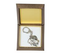 Rhodesian Ridgeback - Portachiavi argentato con cane in confezione regalo, decor