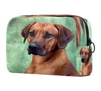 Rhodesian Ridgeback - Trousse per cosmetici, da donna, per articoli da toeletta da viaggio, grande, pratica borsa organizer con cerniera, Multi, 18.5x7.5x13cm/7.3x3x5.1in, Beauty case