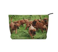 Rhodesian Ridgebacks Cani Cuccioli Animali Domestici Famiglia, Borsa per cosmetici in velluto a coste Borsa per il trucco Borsa da viaggio portatile