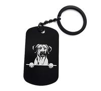 Rhodesian Ridgebacks - Portachiavi in acciaio inox con incisione a forma di cane, Nero , Taglia unica