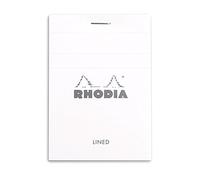 RHODIA 11201C - Bloc-Notes a punto metallico N°11 White - Quadretti piccoli - 80 fogli staccabili - Carta Clairefontaine Bianca 80g/m² -COPERTINA in carta trattata morbida, resistente e impermeabile