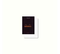 RHODIA 116009C - Bloc-Notes a punto metallico N°11 Black - A7 7,4 x 10,5 cm - a righe - 80 fogli staccabili - Carta Clairefontaine Bianca 80g/m² -COPERTINA in carta trattata morbida