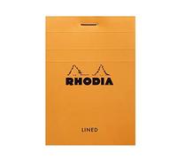 RHODIA 11600C - Bloc-Notes a punto metallico N°11 Orange - A7 7,4 x 10,5 cm - a righe - 80 fogli staccabili - Carta Clairefontaine Bianca 80g/m² -COPERTINA in carta trattata morbida