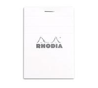 RHODIA 11601C - Bloc-Notes a punto metallico N°11 White - A7 7,4 x 10,5 cm - a righe - 80 fogli staccabili - Carta Clairefontaine Bianca 80g/m² -COPERTINA in carta trattata morbida, resistente e impermeabile