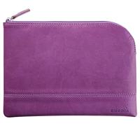 RHODIA 116640C - Astuccio con cerniera simil cuoio - VIOLA - Dimensioni M (16 x 22 cm) - vere cuciture - Interno in tessuto arancione - documenti, piccole forniture da ufficio