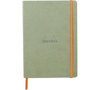 Rhodia Taccuino A5 117375C Verde Celadon, 160 pagine, righe, Carta Clairefontaine 90 g/m²