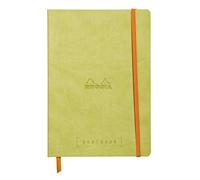 RHODIA 117746C - taccuino mOrobido Goalbook Anice- A5 14,8X21cm - Puntinato DOT - 240 pag. - Carta Clairefontaine AvOroio 90g/m² - 2 nastri, chiusura con elastico - Simil Cuoio