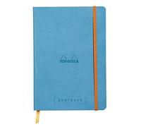 RHODIA 117747C - Taccuino flessibiIe BULLET JOURNAL GOALBOOK turchese - A5 - Puntinato Dot - 240 pagine - Carta Clairefontaine Avorio 90g - 2 Segnapagina, Chiusura con elastico - Copertina Simil Cuoio