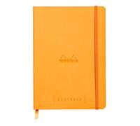 RHODIA 117755C - Taccuino flessibiIe BULLET JOURNAL GOALBOOK arancione- A5 - Puntinato Dot - 240 pagine - Carta Clairefontaine Avorio 90g - 2 Segnapagina, Chiusura con elastico - Copertina Simil Cuoio