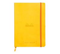 RHODIA 117756C - Taccuino flessibiIe BULLET JOURNAL GOALBOOK giunchiglia - A5 - Puntinato Dot - 240 pagine - Carta Clairefontaine Avorio 90g - 2 Segnapagina, Chiusura con elastico - Copertina Simil Cuoio