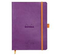 RHODIA 117790C - taccuino morbido Meeting VIOLA - A5+ 16 x 21 cm - Prestampato Date/Appunti/attività - 160 pag. staccabili - Carta Clairefontaine 90g/m²-segnapagina, portamatita - Simil Cuoio - Rhodiarama