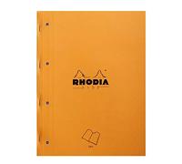 RHODIA 118016C - Bloc-Notes a punto metallico sul lato Side Orange - A4 - Quadretti piccoli - 80 fogli staccabili foratura 4 buchi - Carta Clairefontaine 80g/m² - COPERTINA morbida e resistente