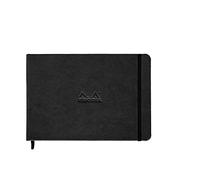 RHODIA 118179C - Taccuino Rigido Webnotebook Paesaggio Nero - A5-192 pagine - Carta Clairefontaine Uni Avorio 90 g/m - Segna-pagina, Chiusura con elastico - Copertina Simil Cuoio